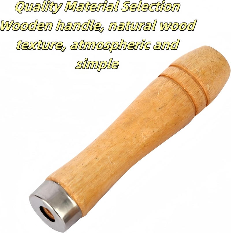 luvilly10 Pack Wooden File Handle, Strong Metal Collars Medium Handle Large Handle, Ergonomic Handles for Drill/Crafting - Image 4